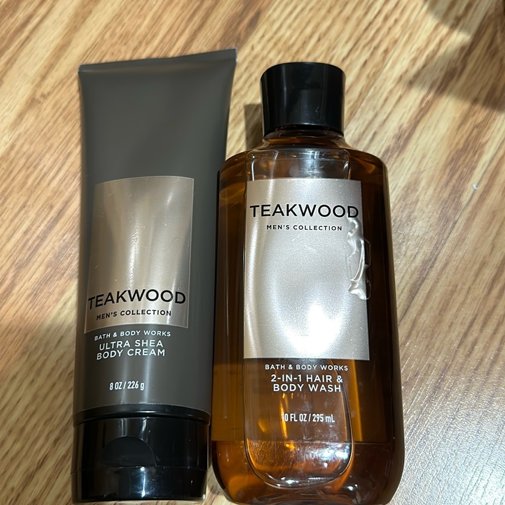 BBW Mens 2pk cream/body wash Teakwood